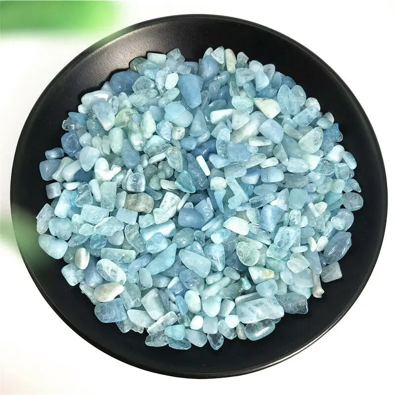 Drop Shipping 50g 5-8mm Natural Tumbled Crystal Aquamarine Stone Gemstone Healing Reiki Decor Natural Stones and Crystals