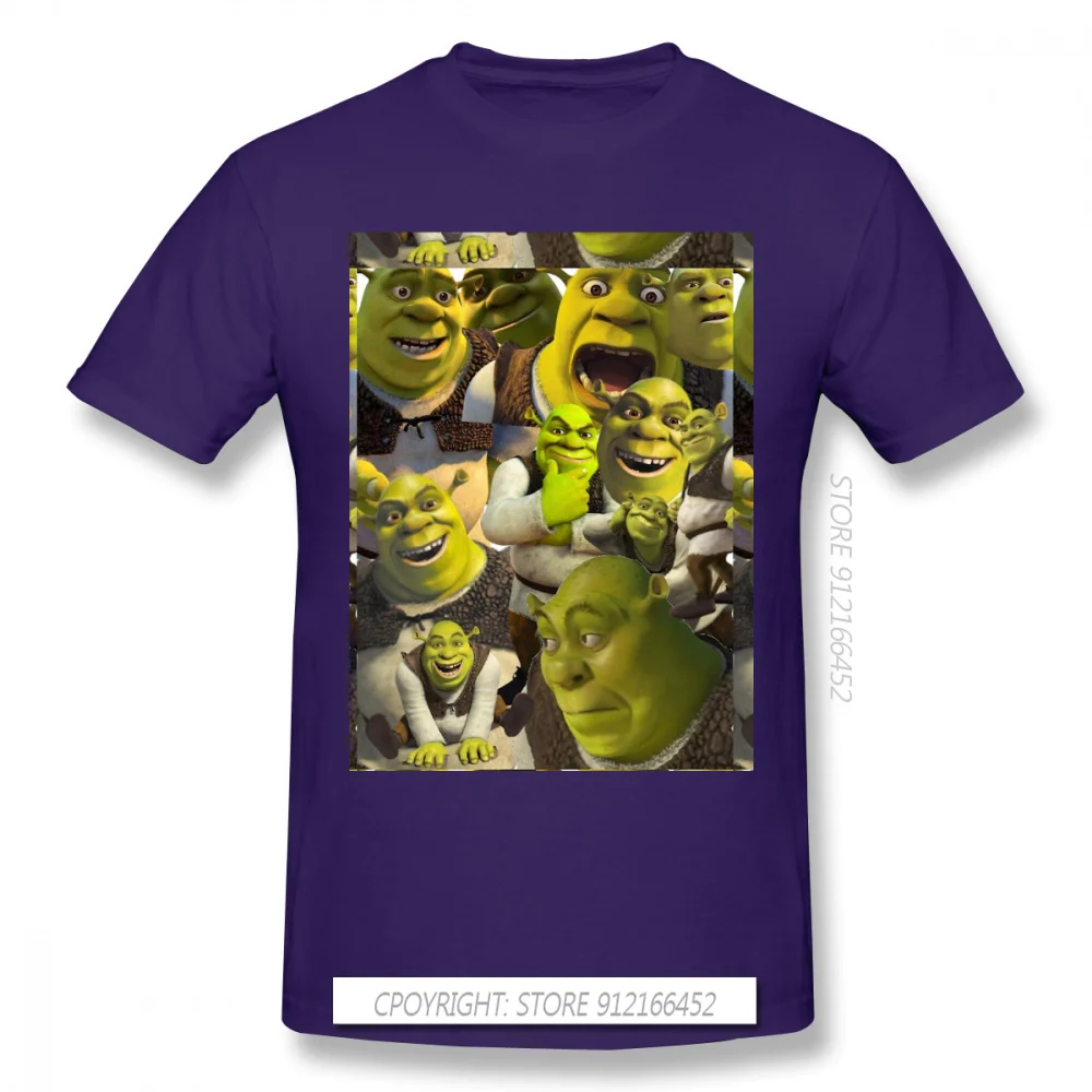 Men Shrek Comedy Film Comfortable T-Shirt Faces 100% Cotton Tees Harajuku TShirt Oversized Tops Male T Shirts