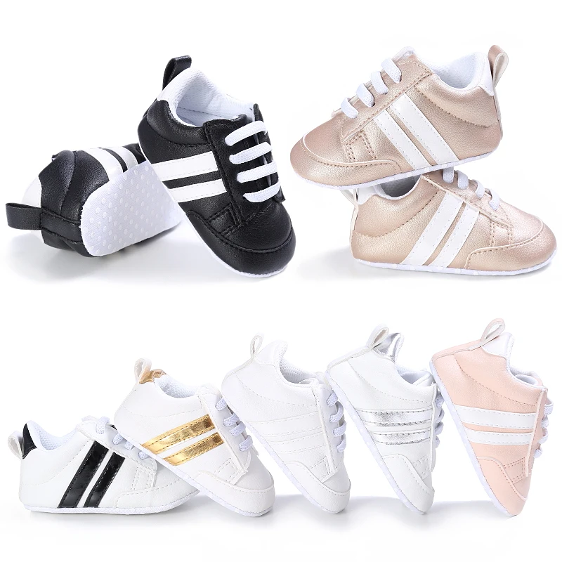 Toddler Baby Girl Shoes 0 to 3 6 9 12 Months Casual Cute Gold White Baby Boy Shoes First Walkers Soft Crib Shoes Infantil