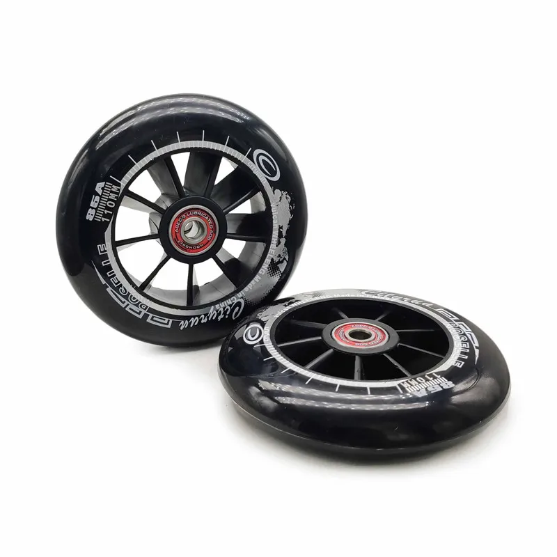 85A CITYRUN Durable Elastic PU 110mm Scooter Wheel with ABEC9 608rs 2-wheels Scooter Tires 110mm*24mm 8mm Diameter 110 2pcs/lot