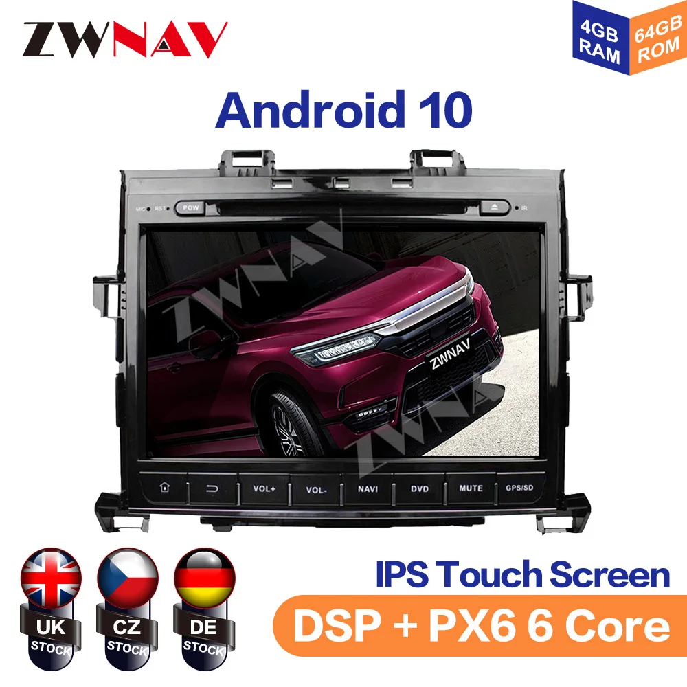 Android 10 Octa Core 4GB RAM 64GB ROM Car DVD GPS Navigation Multimedia Player Car Stereo for Toyota Alphard 2007-2013 Radio