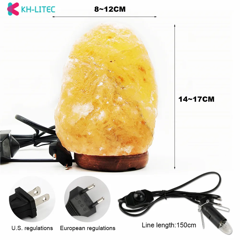 KHLITEC Salt Lamp Natural Shape Himalayan colorde Crystal Rocks Lamp Dimmable Carved Sea Salt Air Purifier Night Light