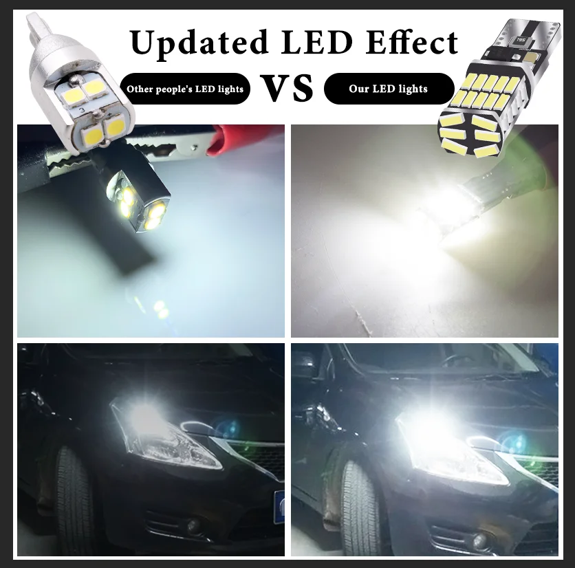 RXZ 1PCS T10 W5W LED Bulbs 194 Canbus Car Interior Reading Light 26SMD 4014 Instrument Lights Lamp Dome Lamp 12V 6000K No Error