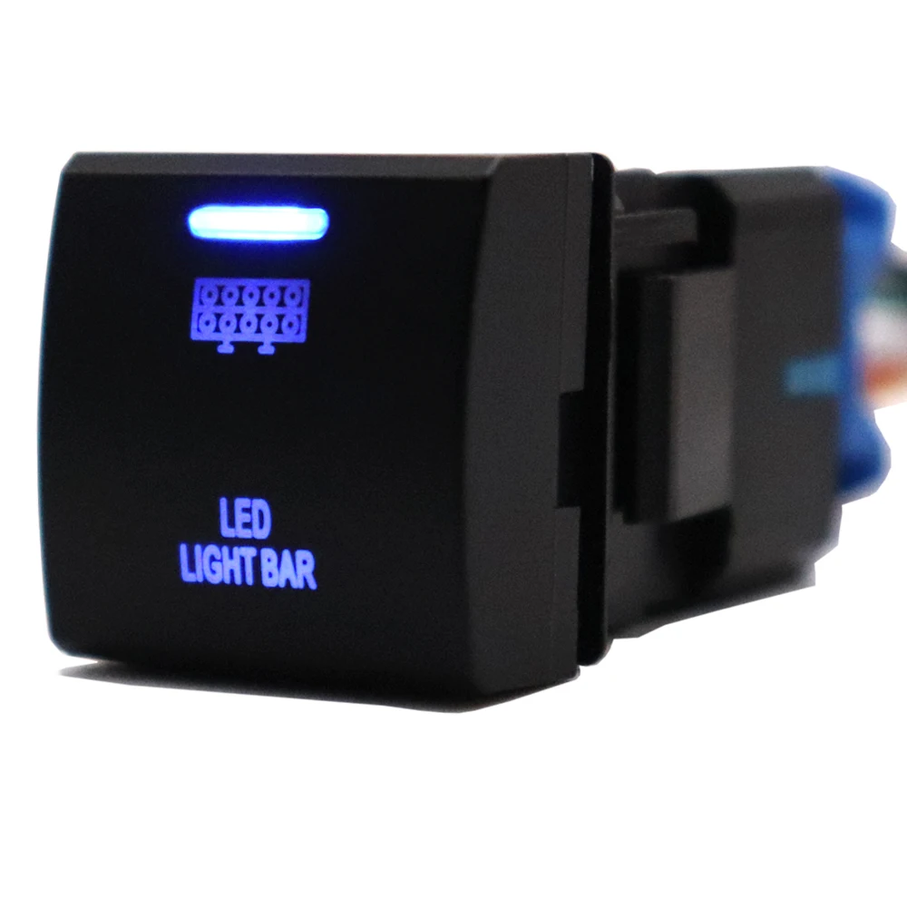 New Dash Push Button Switch 12V Blue LED Light 22 x 22mm for Toyota Camry Hiace Corolla RAV4 Land Cruiser Prado 150 Series Altis