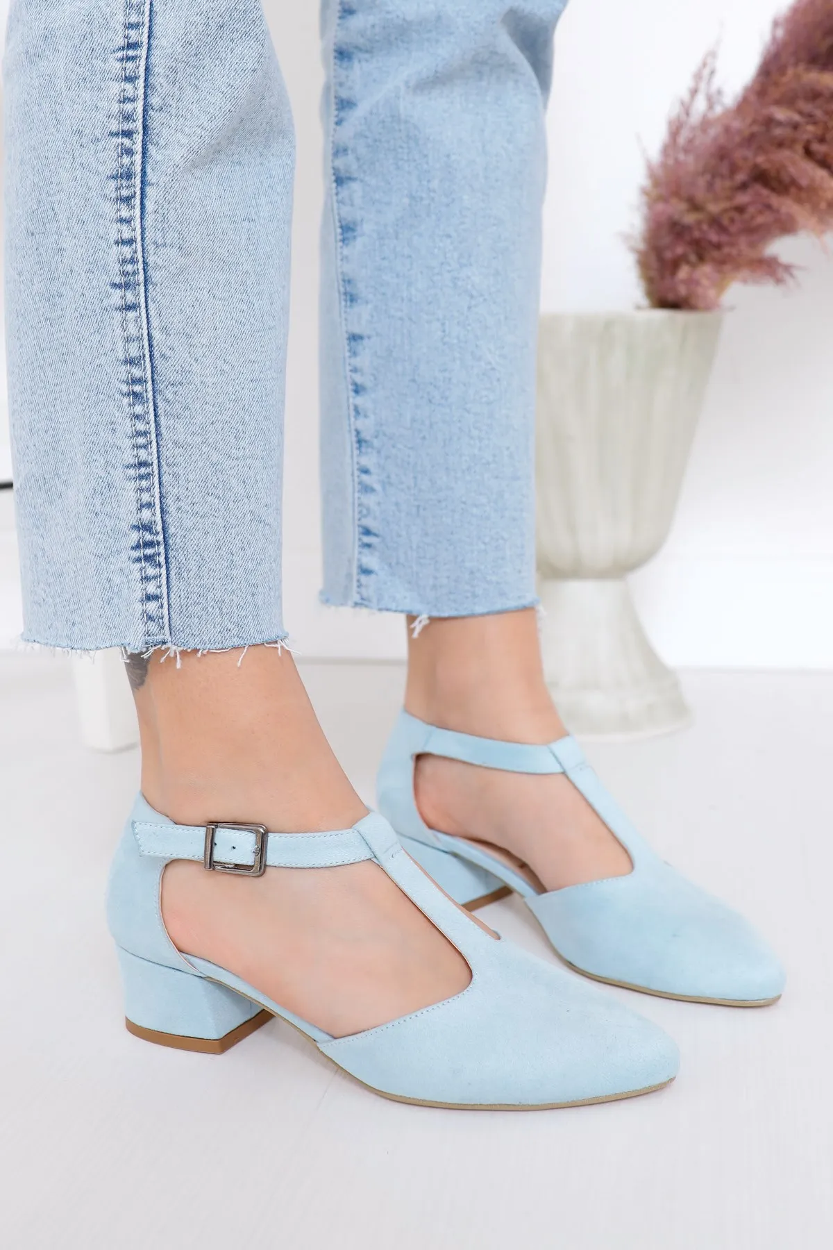 Jane Heels Bebe Blue Suede Shoes