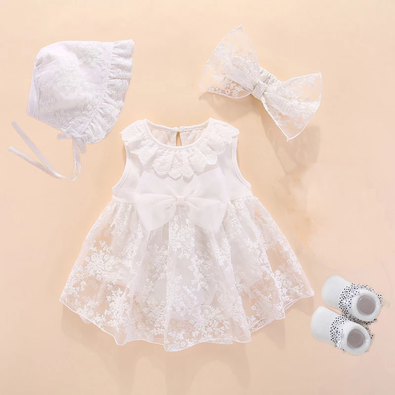 Ropa y vestidos para bebé recién nacido, Estilo Princesa de algodón, vestido de bautizo para bebé, 0, 3, 6 meses, 2020