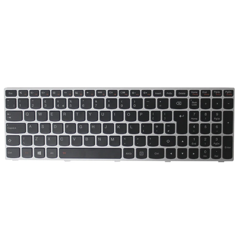 New laptop UK keyboard For Lenovo IdeaPad 305-15 305-15IBD 305-15IBY 305-15IHW silver UK Keyboard with Backlight