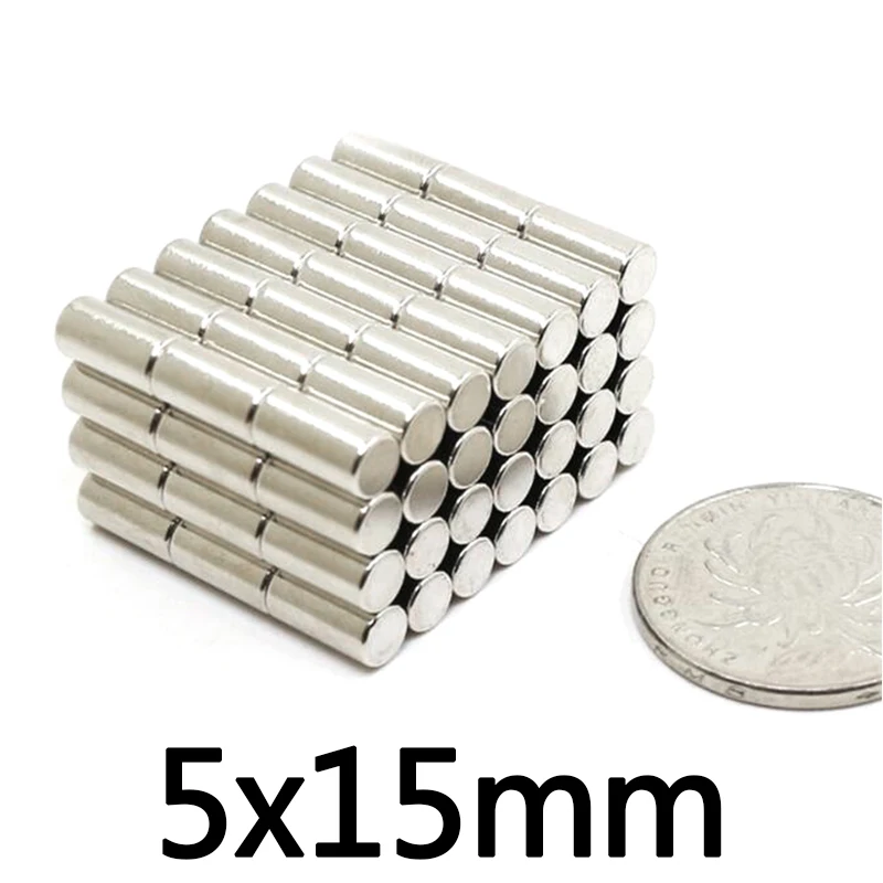 10/20/30/50PCS Thick Small Round Powerful Magnets 5x15 mm Bulk Sheet Neodymium Magnet 5x15mm Permanent Strong Magnets 5*15 mm