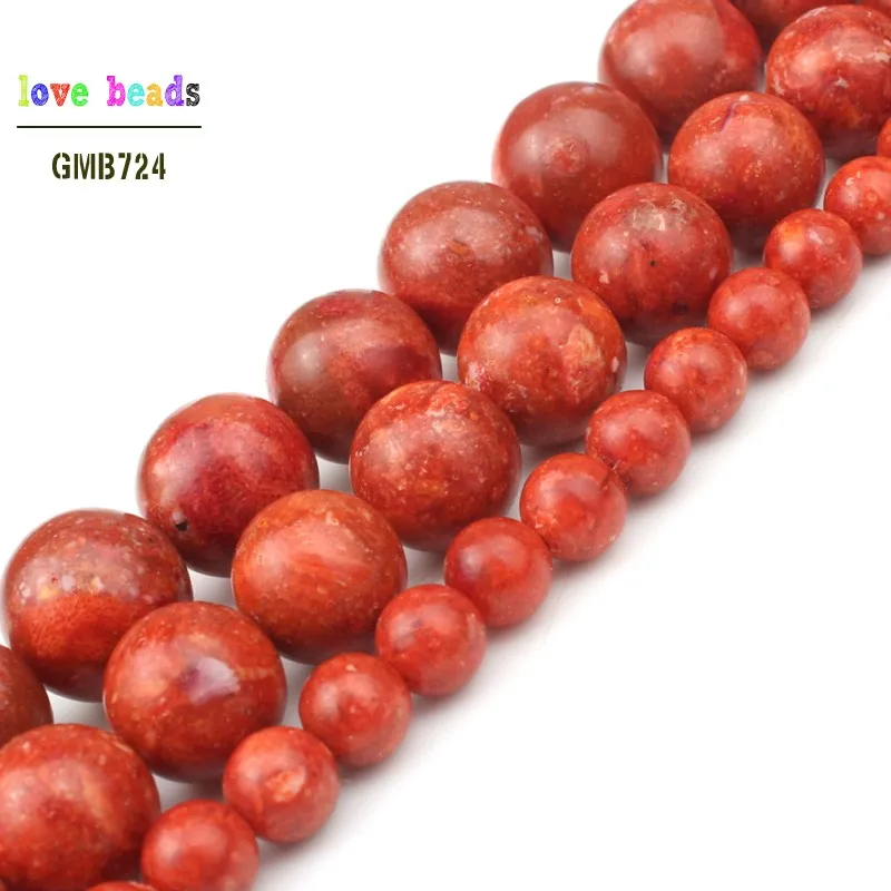 Natural Grass Red Coral Beads 6/8/10/12/14/16mm pick size 15inche/strand Fashion Jewelry Beads For Jewelry Making (F00577)