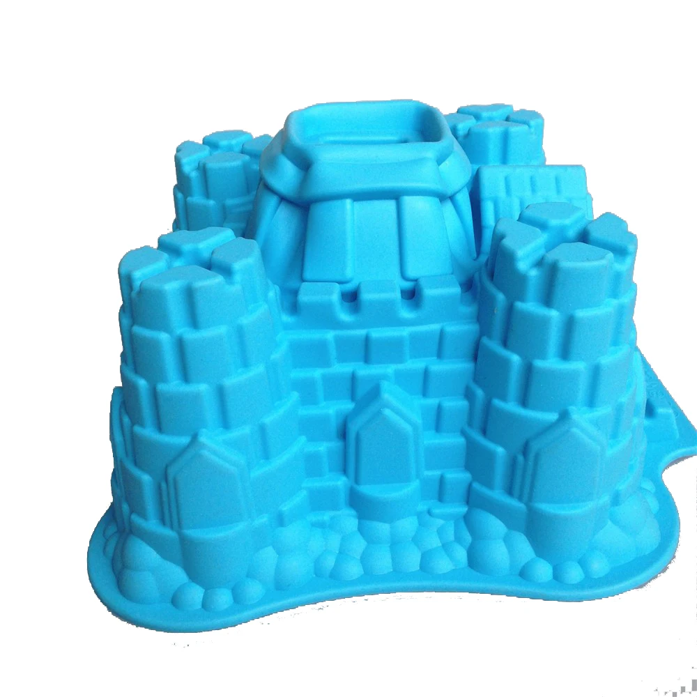 Castle Shapes Silicone Cake Mold 3D Pebble Soap Craft Maker Dessert Pudding Mousse Baking Chocolate Decorating Tools