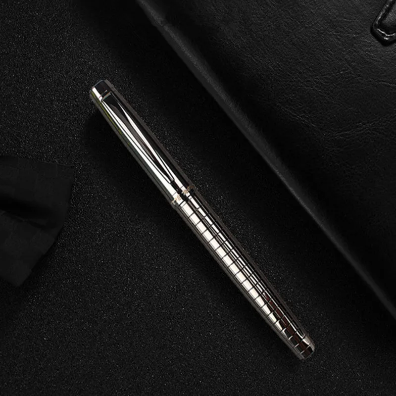 monte mount School Office Stationery Supplies Luxury Metal gray lattice Roller ball Pen 0.7mm Metal Ballpoint Pens for Gift