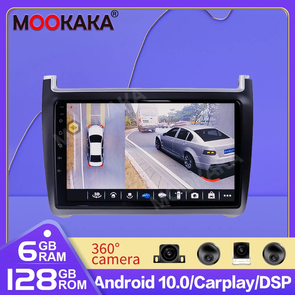 6+128GB GPS Navigation Android 10.0 radio player For Volkswage Polo Sedan 2008 -2015 Auto Video Player Stereo Head Unit Carplay