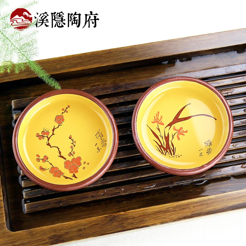 |sand tea cup handmade tea cup small mouth cup Kung Fu tea set plum orchid bamboo chrysanthemum tea bowl Master Cup