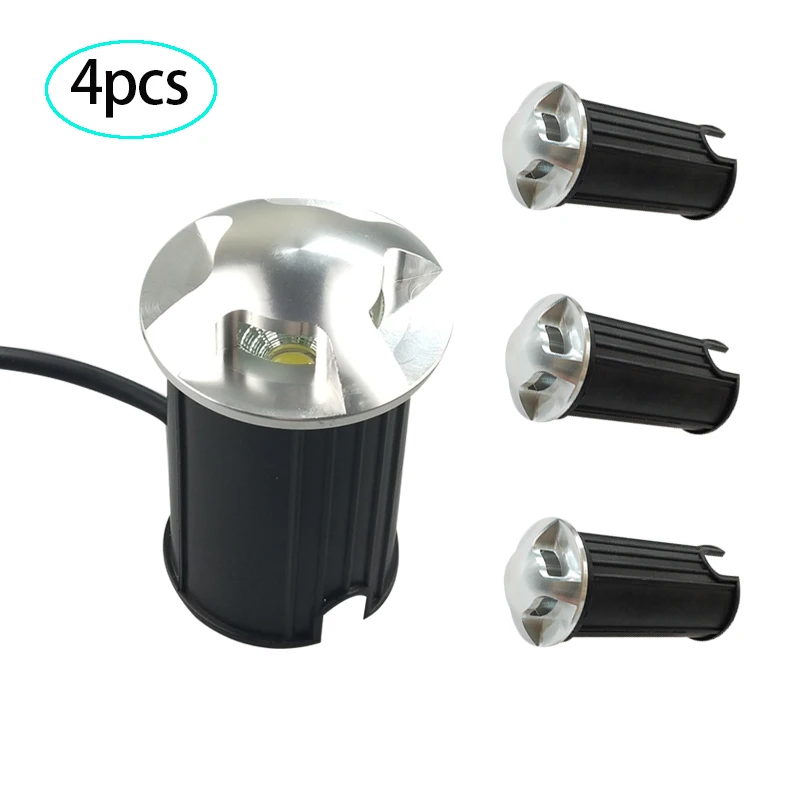 

4 Pcs IP67 Waterproof LED Underground Light 1W 3W 5W Outdoor Ground Garden Path Floor Buried Yard Spot Landscape 110V220V 12V