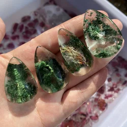 1pcs High Quality Natural  Green Phantom Quartz Pendant Irregular Shape Diy Ghost Crystal Necklace For Decorate Gift