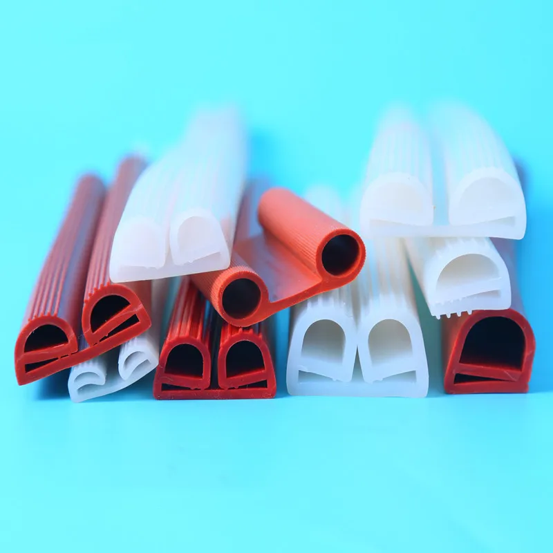 Double E-Shape Silicone Rubber Sealing Strip for Oven/Furnace Doors, Equipment, High-Temperature Heat Resistant,White Red