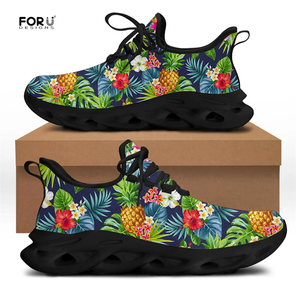 

FORUDESIGNS Hawaiian Pineapple Design Pattern Men's Shoes Casual Summer Walking Comfortable Breathable Men Walking Shoes Hombre