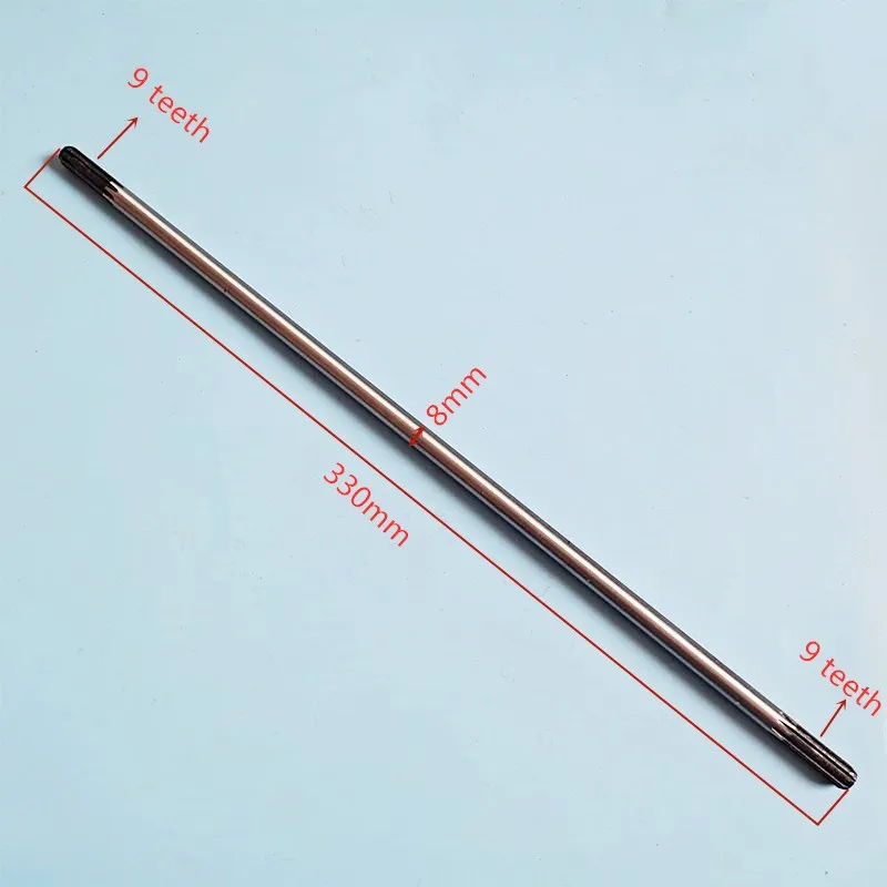 9 teeth 8mm Drive shaft For 26mm tube， Grass trimmer，Manual mini excavator，length 330mm