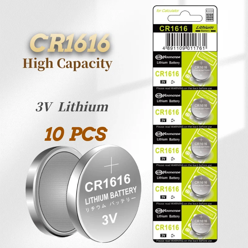 New 10PCS CR1616 3V Lithium Batteries Environmental Protection Button Battery for Car Alarm Remote Key