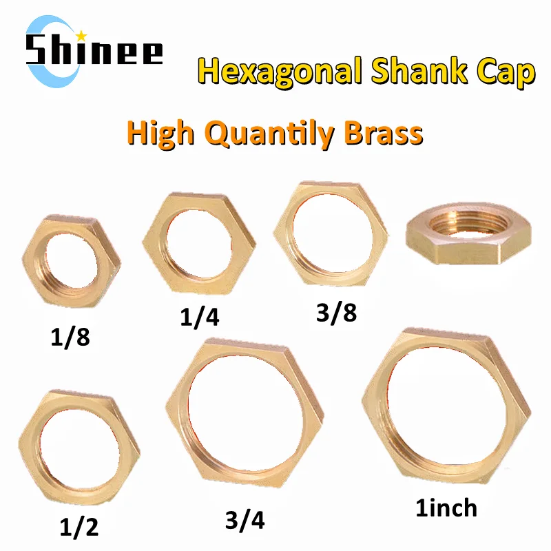 Brass Hex Lock Nuts Pipe Fitting M10 M12 1/8