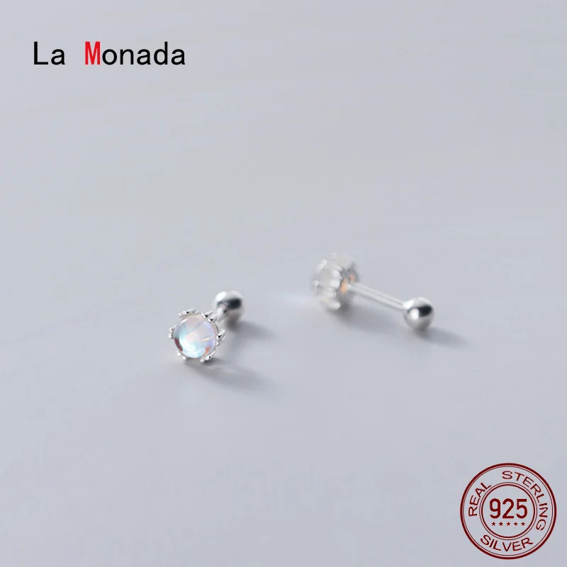 La Monada Women Stud Earrings Korean 925 Sterling Silver Earrings For Women Jewelry Synthetic Glass Women's Earrings Stylish