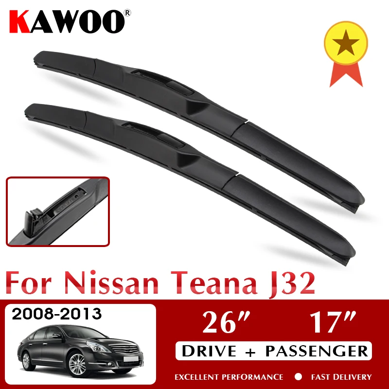 

KAWOO Wiper Front Car Wiper Blade Blades For Nissan Teana J32 2008-2013 Windshield Windscreen Window 26"+17" LHD RHD