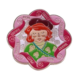 What better way to honor Molly Weasley and her children, than with this gorgeous badge.