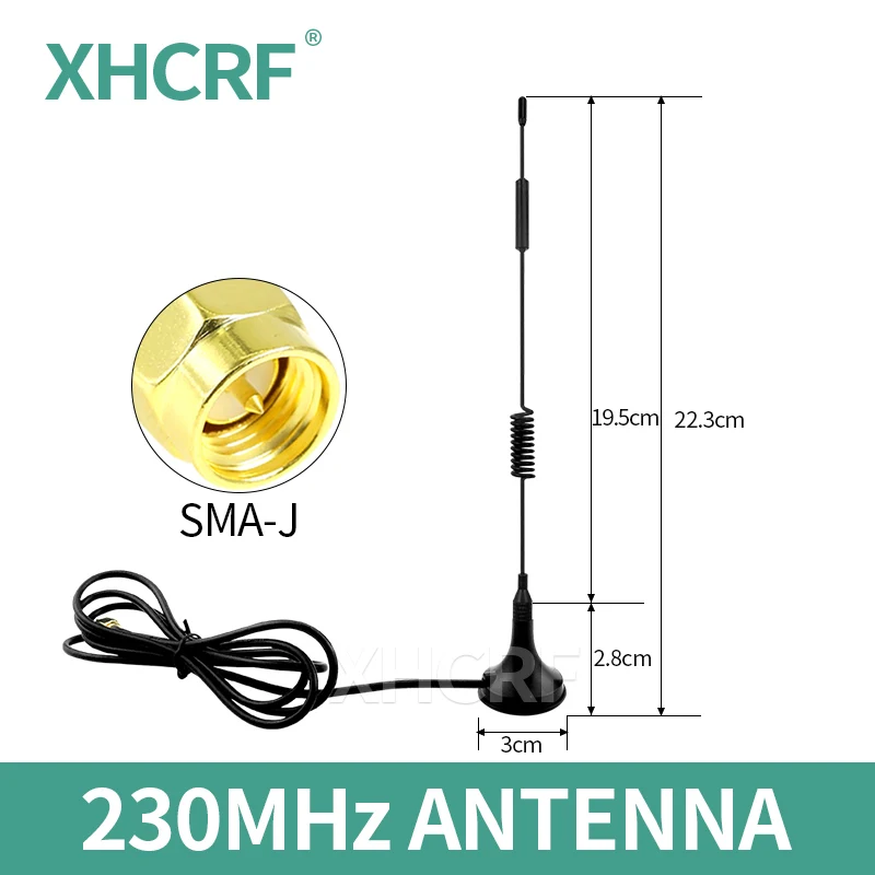 

230 MHz Antenna with Magnetic Base Omni 230MHz Antenna SMA Male for DTU Module Motherboard Aerial 230M