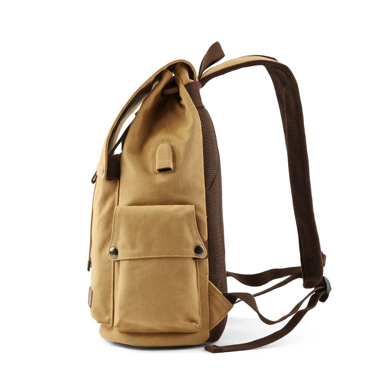 Multifunction Fashion Men\'s Backpack Vintage Canvas School Bag Men\'s Travel Bags Large Capacity Outdooe Travel Laptop Rucksack