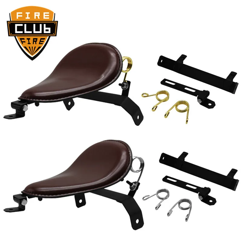 PU Leather+Neoprene Foam Solo Seat Base Spring Bracket Kit For Sportster Bobber Chopper