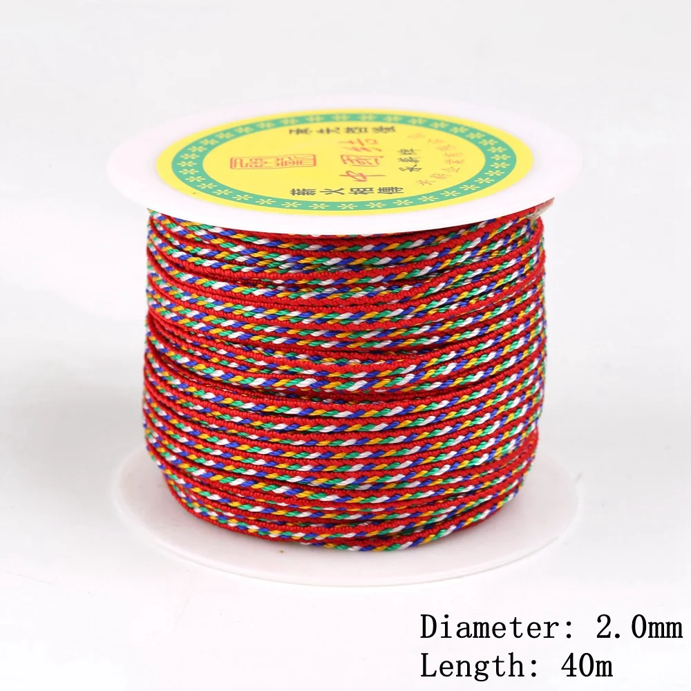 One Roll Colorful Hand Knitted Cords Five Color Thread Chinese Knot Line For Jewelry Making Necklaces DIY Handmade Accessories