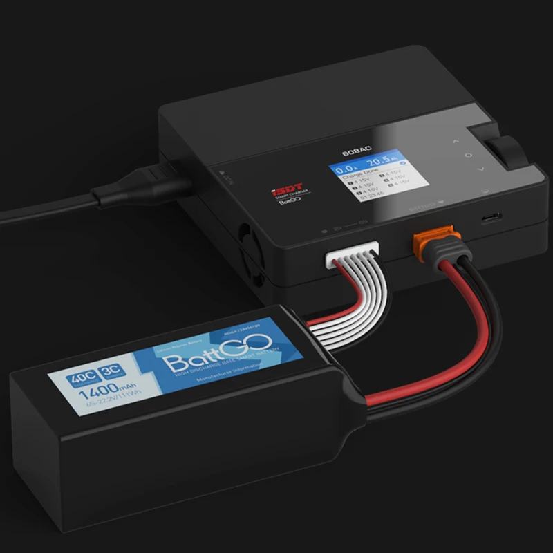 ISDT 608AC Battgo Lipo Battery Charger AC/DC Smart Charger for Life, Lilon, LiPo, LiHv/Pb/NiMH Battery Balance Charger Discharge