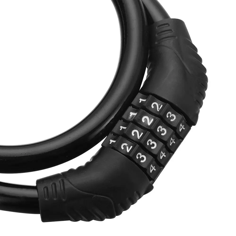 Bike Accessories Cycle Security Resettable Bike Lock 4 Digit Password Combination Number Padlock