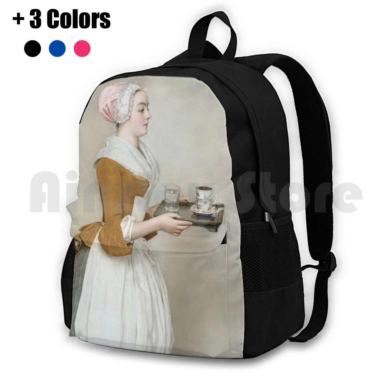 Jean-Etienne Liotard-The Chocolate Girl Outdoor Hiking Backpack Riding Climbing Sports Bag Coffee Attractive Autumn Autumnal