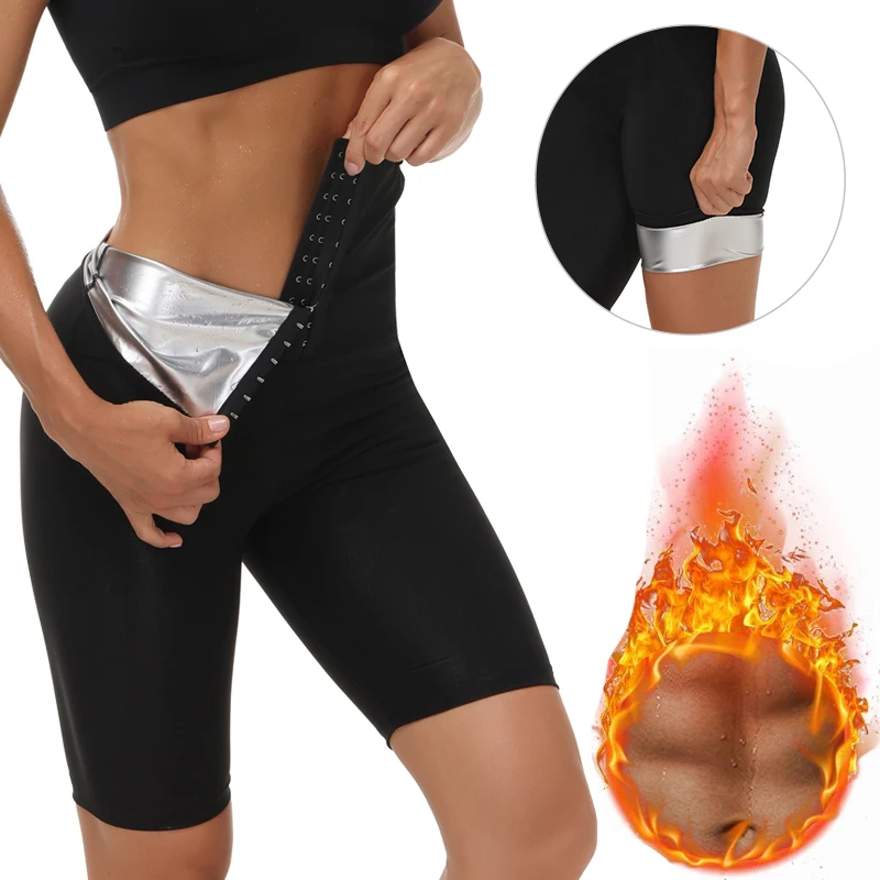 Sauna Sweat Pants for Women High Waist Slimming Sauna Shorts Compression Thermo Workout Exercise Body Shaper Thigh Trimmer Gym