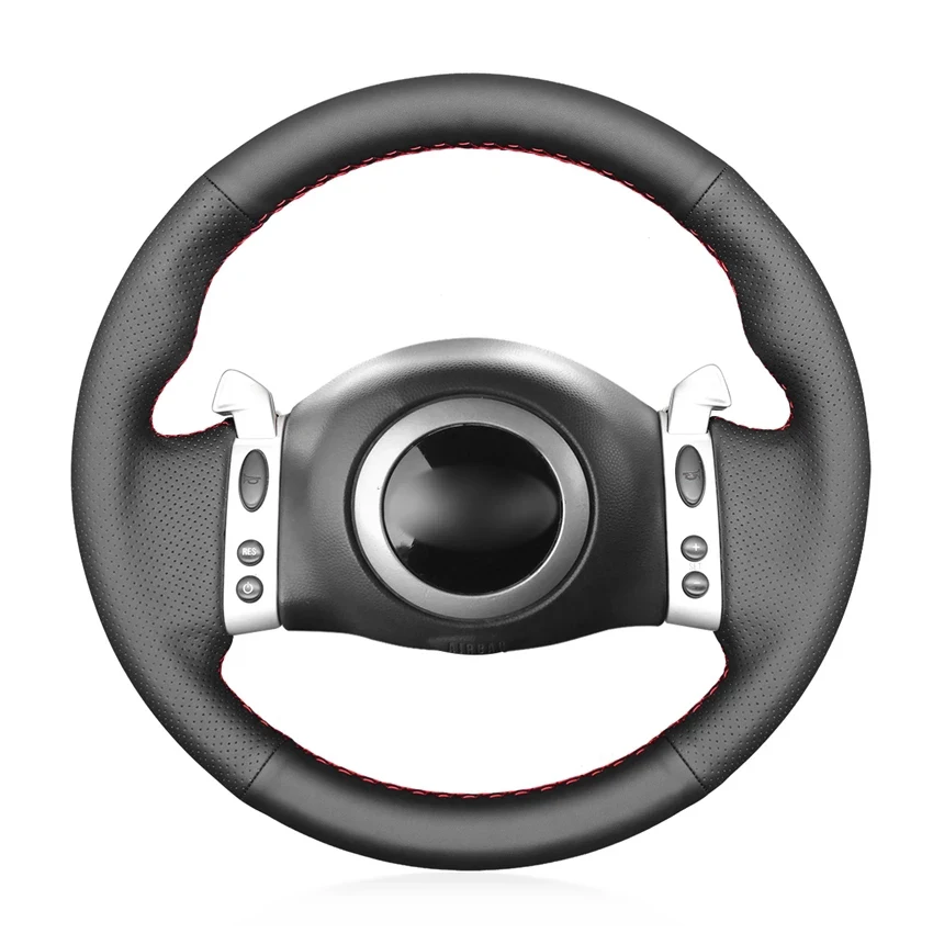 Hand-stitched Black Leather Steering Wheel Cover for Mini(Hatchback/Mini R50/R52/R53) 2001-2006 Convertible 2004-2008