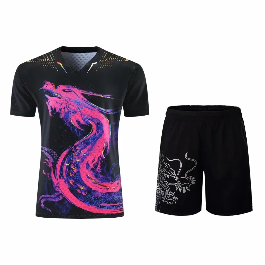 Table tennis badminton sportswear suit men and women summer short-sleeved competition suit quick-drying and breathable