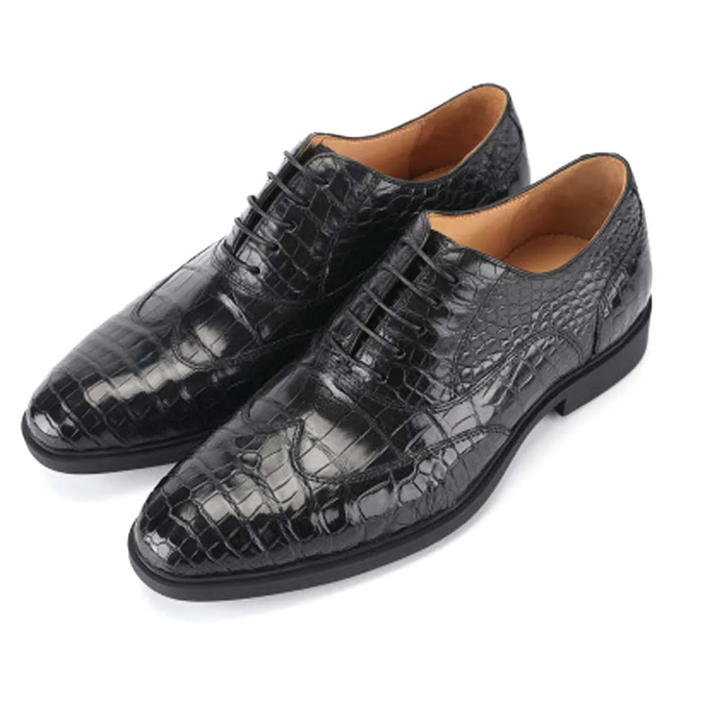 

hujingsha 2023 new Thailand crocodile Leather shoes male Leather shoes leisure business lace-up Leather shoes male