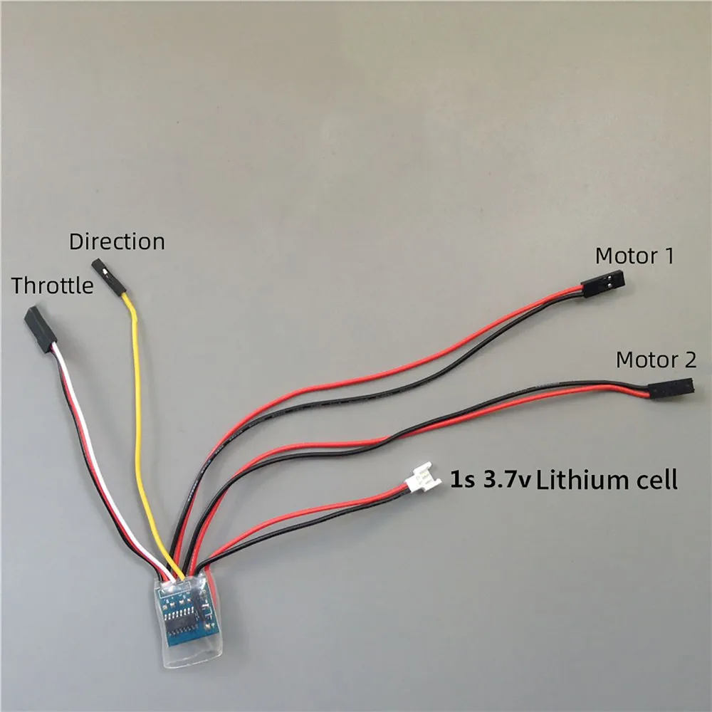 Brushed ESC 1S 3.7V Two-way Bidirectional Speed Controller for 1/72 RC Tank RC Boat RC Car Parts Accessories 1.8Ax2 2.7Ax2