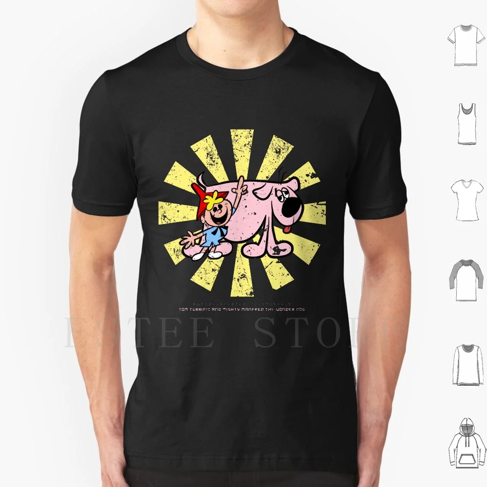 Tom Terrific and Mighty Manfred The Wonder Dog-T-shirt japonais rétro, bricolage, grande taille, 100% coton