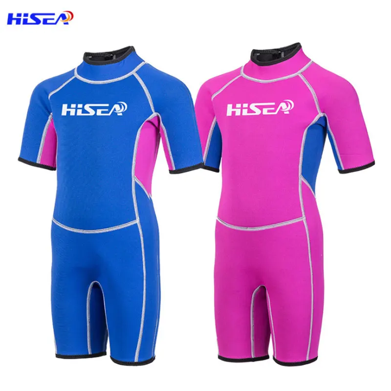 Wetsuits Neoprene Children Diving Suit Warm Boys Girls Siamese Short Sleeve Swimming Sun Block Surfing Clothes Kids Wetsuits