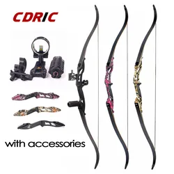 Arco recurvo F179 de 30 a 50 libras para caza americana, accesorio de bricolaje para caza al aire libre, uso principiante, 3 colores, 56 pulgadas