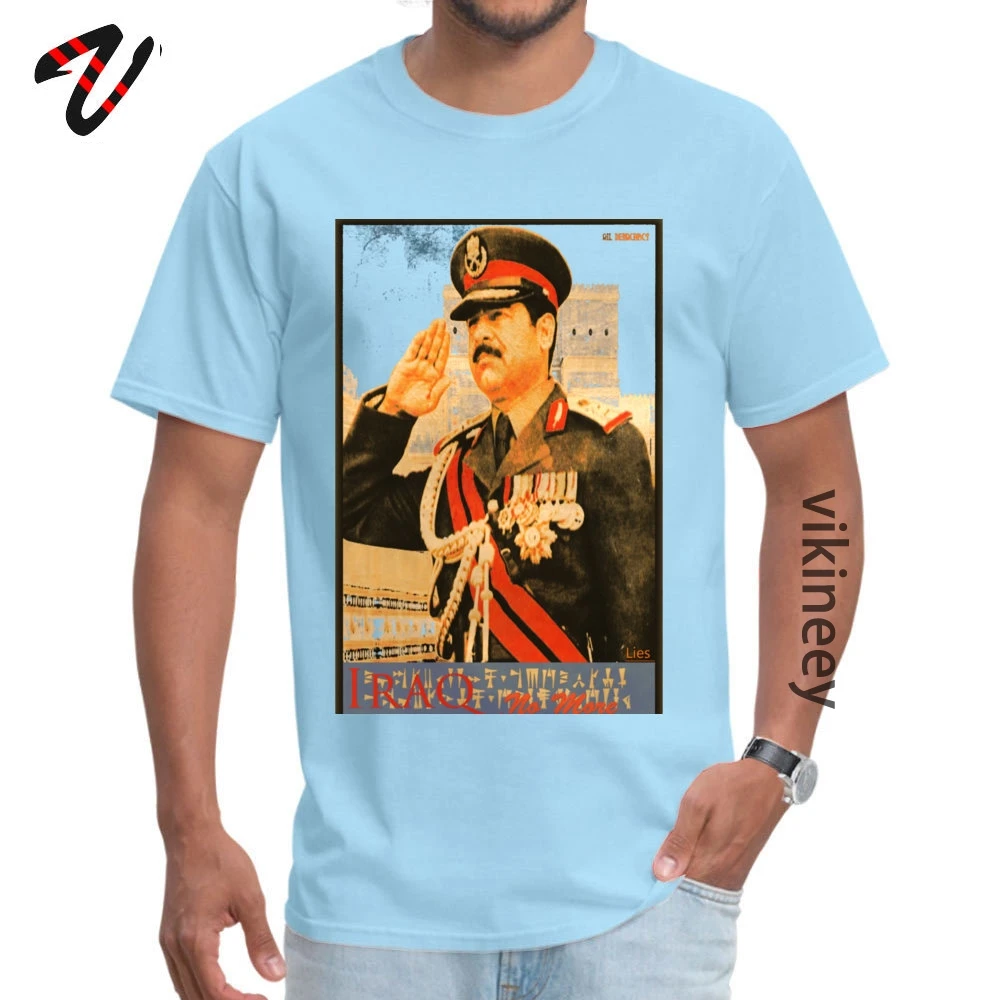 On Sale Saddam Propaganda Printed T Shirt Crewneck Urban Mens Tops Shirts Scout Sleeve Father Day Printed Tops & Tees