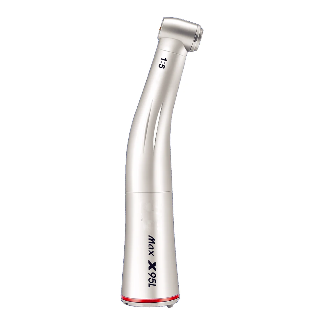 

Dental 1:5 Increasing Red Ring Contra Angle Low Speed Quattro Water Spray low Push Handpiece With Optic Fiber For E-TYPE Motor