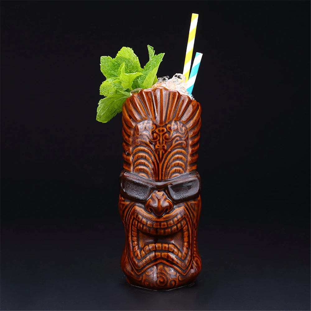 

550ml Rock Gangs Mug Hawaii Ceramic Tiki Mug Creative Porcelain Beer Wine Mug Cup Bar Tool