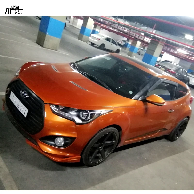 LP Style For Hyundai Veloster 1.6L 1.6T Fiber Glass Wide Body Headlight Eyebrow FRP Front Bumper Eyelid Auto Body Kit eyebrows