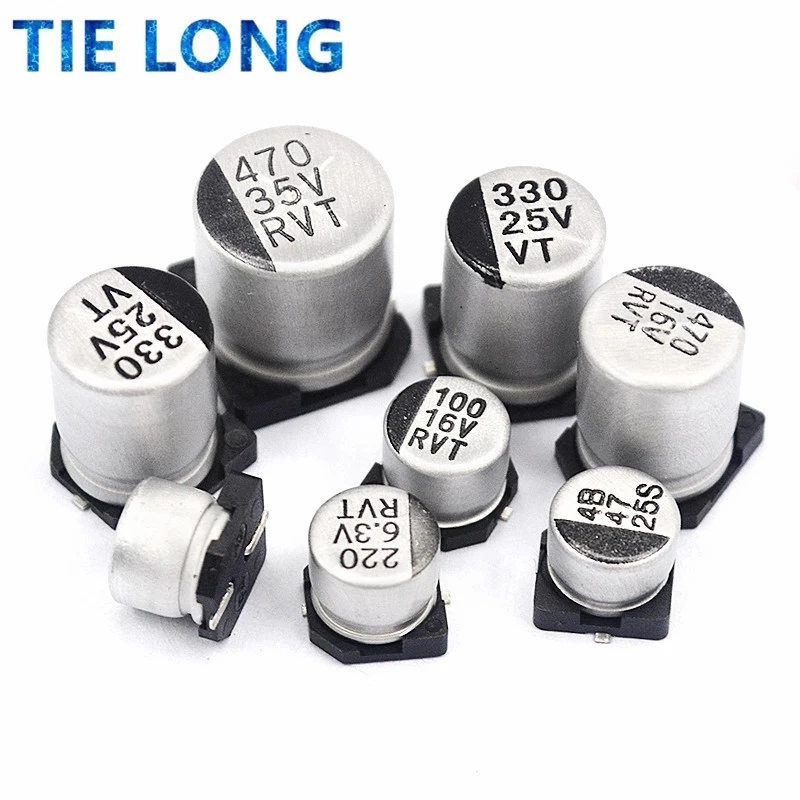 20pcs SMD Electrolytic capacitor aluminum 6.3V 10V 16V 25V 35V 50V 1UF 2.2UF 4.7UF 10UF 47UF 100UF 220UF 330UF 470UF 680UF