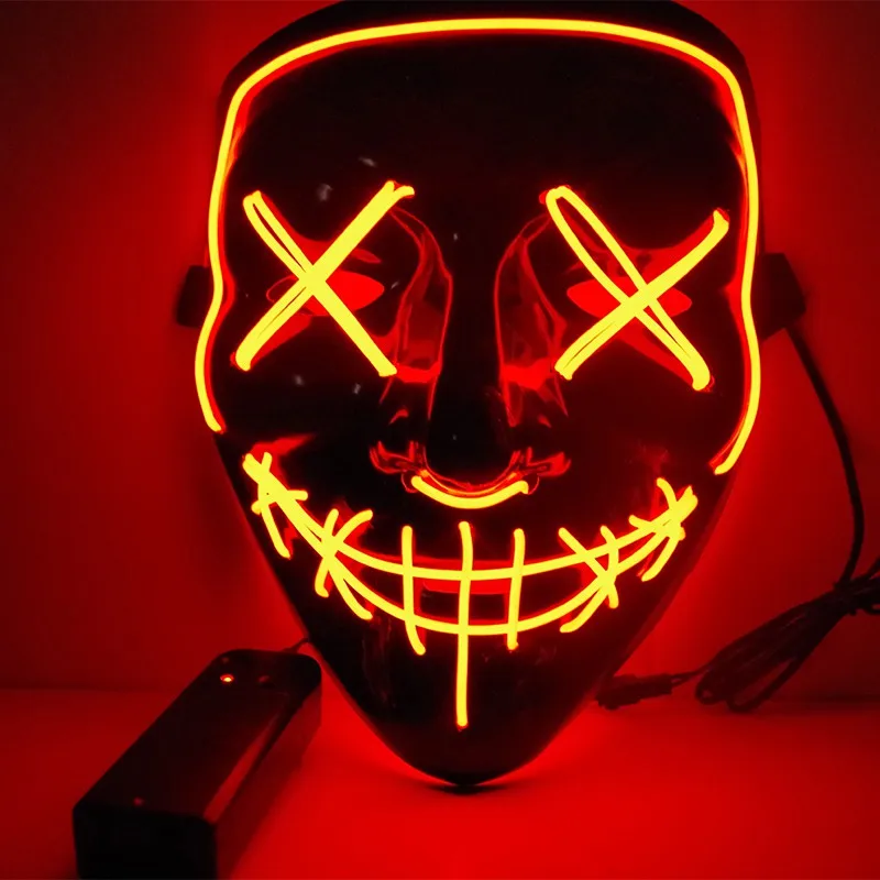 Halloween LED Mask Purge Masks Election Mascara Costume DJ Party Light Up Masks Glow In Dark