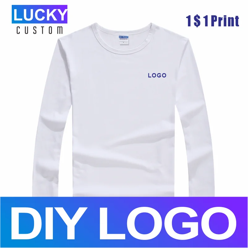 

Men's short-sleeved T-shirt custom printing embroidery LOGO high-end casual comfortable breathable round neck top LUCKY customiz