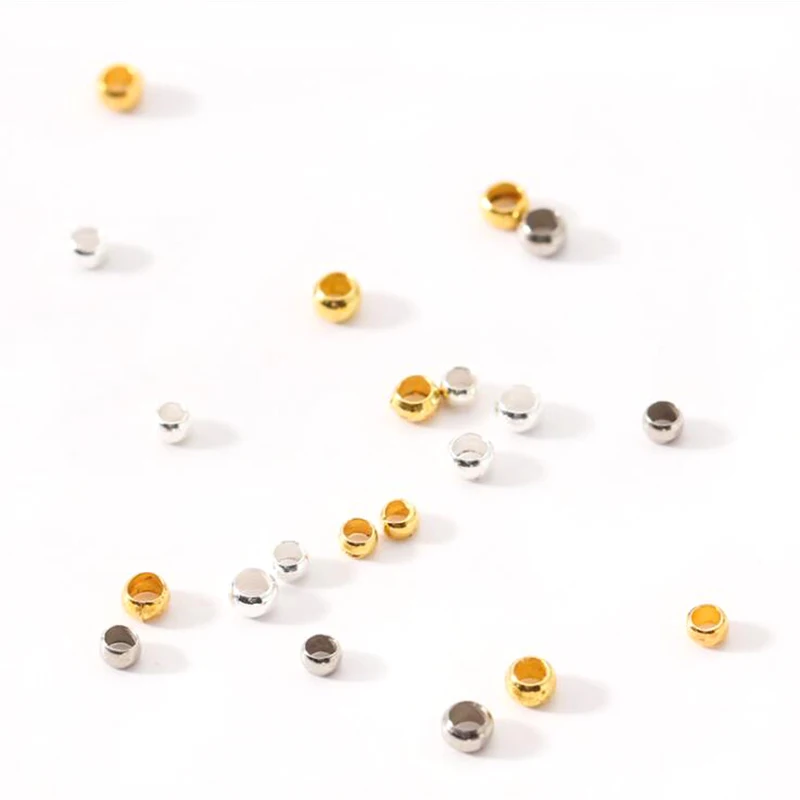 2mm 2,5mm 3mm Dia Pick 6 Farben Schmuck Erkenntnisse Glatte Kugel Crimps Perlen für Schmuck Machen Diy zubehör Großhandel perles